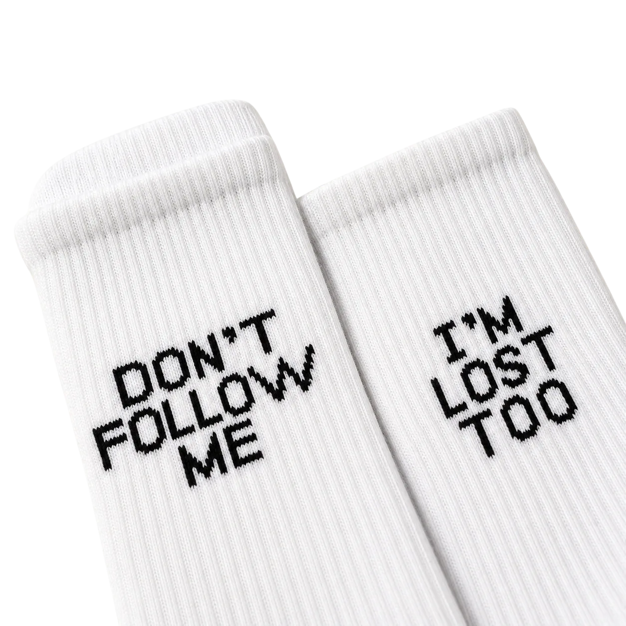 Don't Follow Me Yazılı Beyaz Spor Çorap