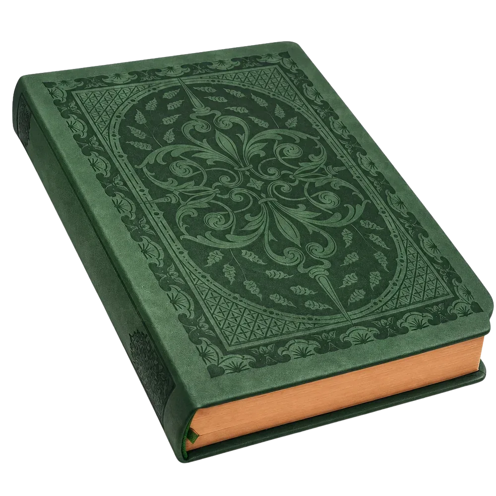 Forest Green Kabartmalı Kitap Gibi Çizgili Defter