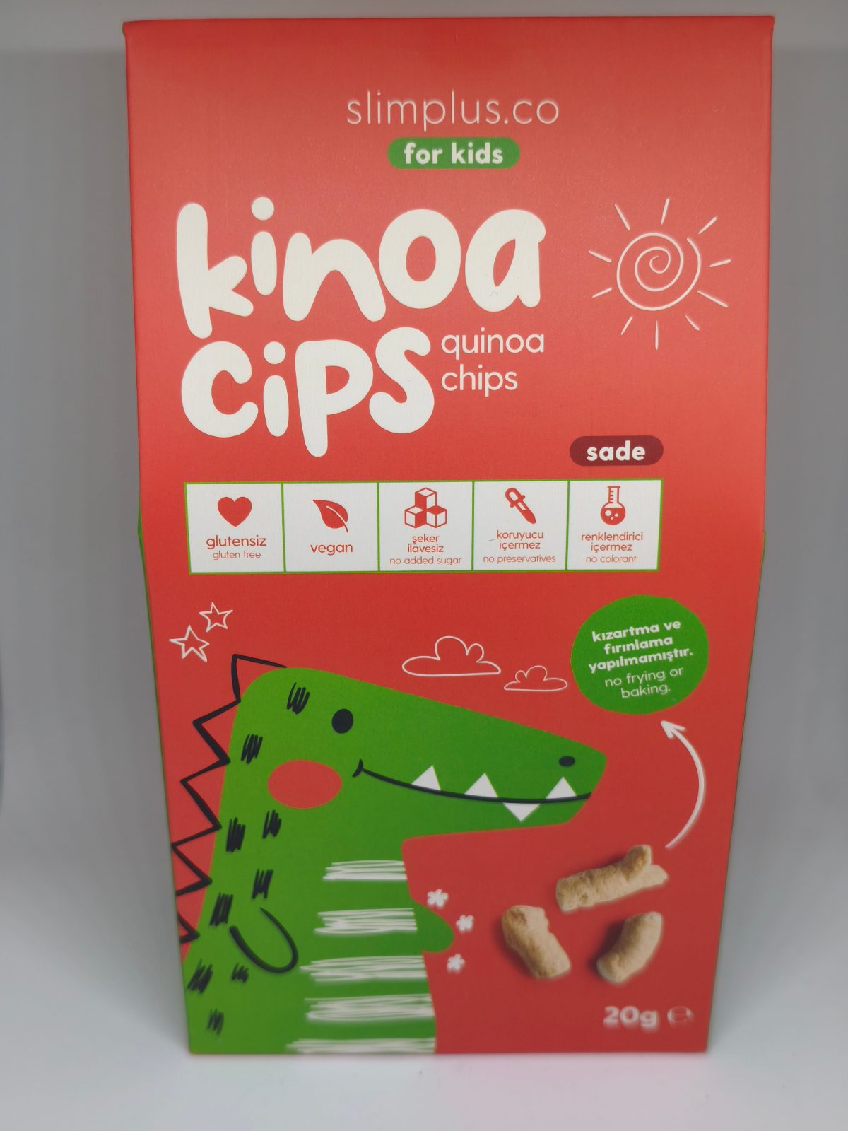 SlimPlus Sevimli Dinozor Sade Kinoa Cipsi 20 g