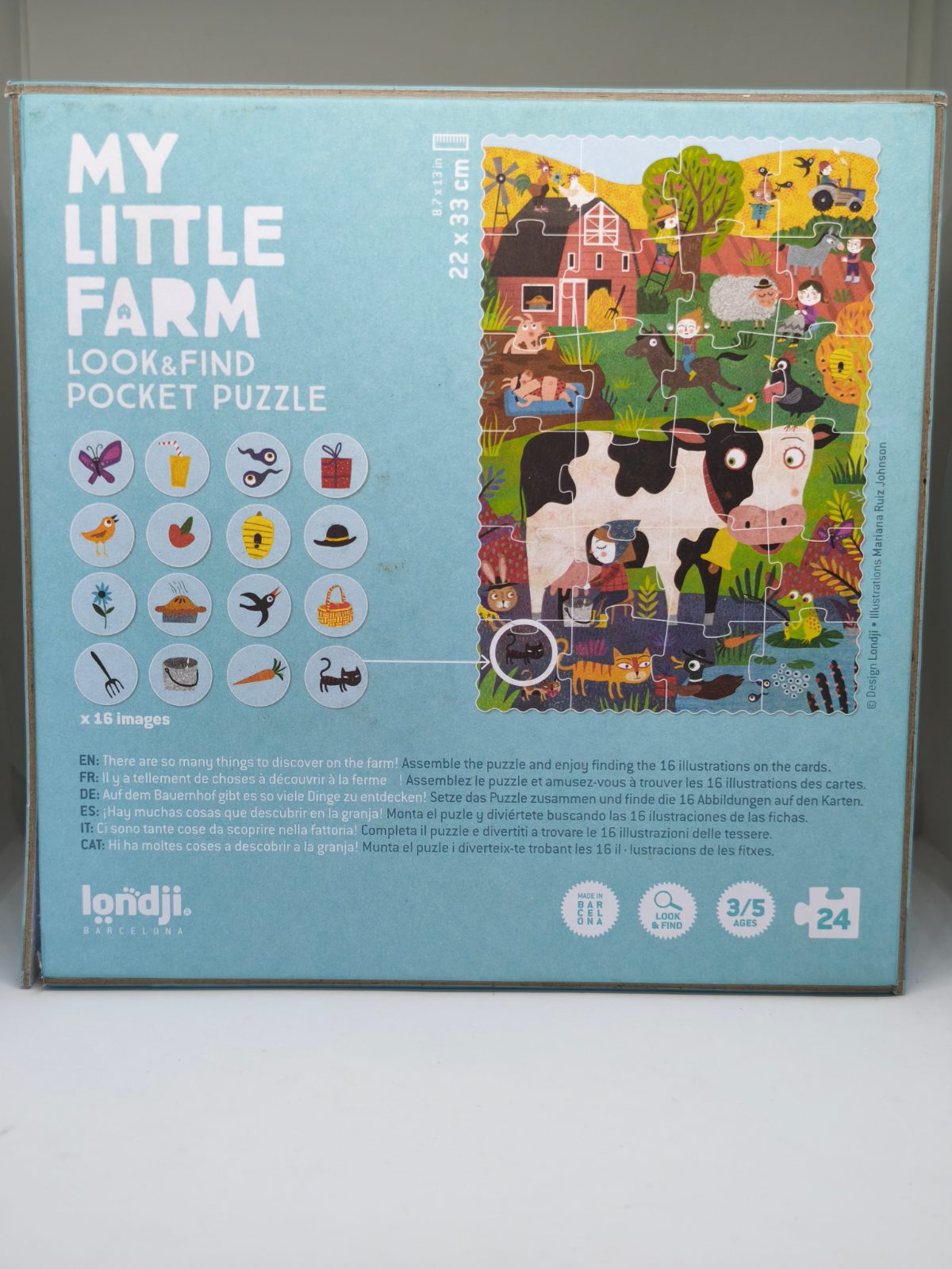 Londji Pocket Puzzle My Little Farm - 24 parçalı Cep Yapbozu